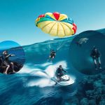 Adventure Activities - Small icons of parasailing, jet-skiing, or scuba diving to represent adventure.