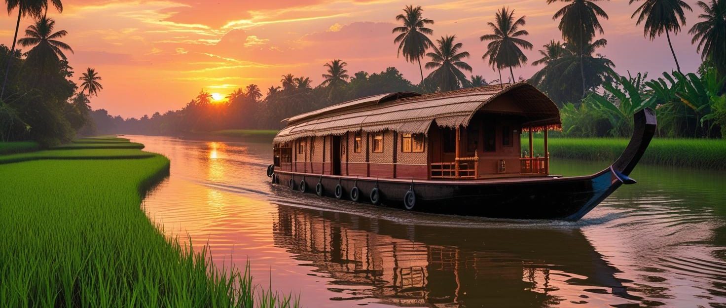 Houseboat in Kumarakom backwaters