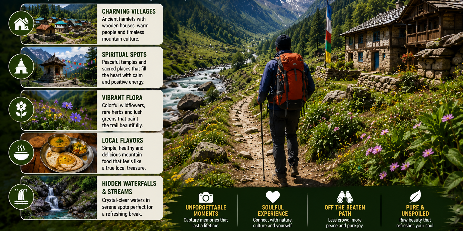 The Har Ki Dun Trek has many hidden attractions. For example, local culture adds a unique touch. Moreover, traditional homes reflect the heart of the mountains. As a result, visitors get more than scenic views. They also know the rich heritage of the valley.